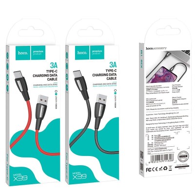 Usb Кабель-зарядка Type-C Hoco X39 3A 1м чёрный Usb Кабель-зарядка Type-C Hoco X39 3A 1м чёрный