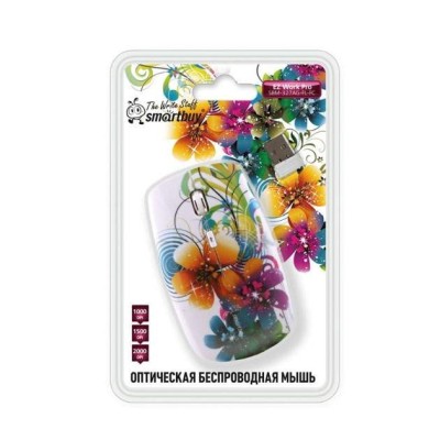 Мышь беспроводная Smartbuy 327AG Цветы USB/DPI 1000-1500-2000/4 кнопки/2AAA (SBM-327AG-FL-FC) Мышь беспроводная Smartbuy 327AG Цветы USB/DPI 1000-1500-2000/4 кнопки/2AAA (SBM-327AG-FL-FC)