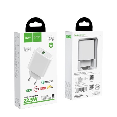 Сетевое зар. устр. Hoco C69A 1USB 3.0 Qualcomm белое Сетевое зар. устр. Hoco C69A 1USB 3.0 Qualcomm белое