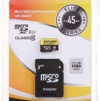 micro SDXC карта памяти Exployd 64GB Class 10 (с адаптером SD)