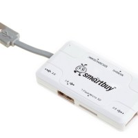 Картридер + хаб Smartbuy 750 3USB/MicroSD/SD/MS/M2 (SBRH-750-W) белый