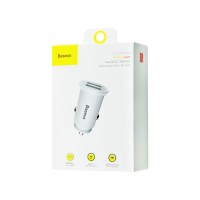 Автомобильное заряд. устр. Baseus Circular Plastic 2USB 30W (CCALL-YD02) белое