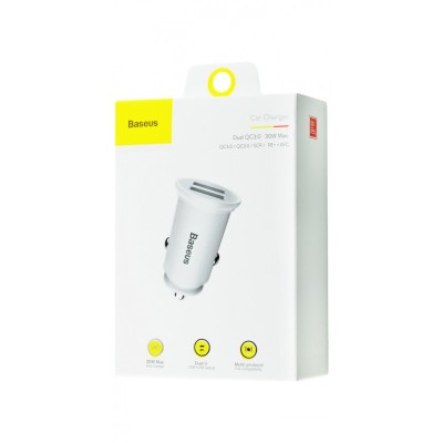 Автомобильное заряд. устр. Baseus Circular Plastic 2USB 30W (CCALL-YD02) белое Автомобильное заряд. устр. Baseus Circular Plastic 2USB 30W (CCALL-YD02) белое