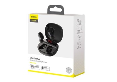 Мобильная Bluetooth-гарнитура Baseus Encok WM01 Plus BT5.0/40mAh (800mAh)/5ч (NGWM01P-01) черная Мобильная Bluetooth-гарнитура Baseus Encok WM01 Plus BT5.0/40mAh (800mAh)/5ч (NGWM01P-01) черная