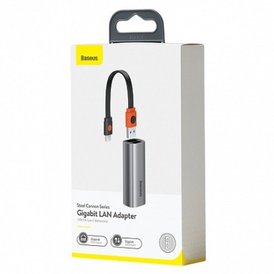 Переходник Baseus Steel Cannon USB-Type-C на RJ45 (CAHUB-AF0G) Переходник Baseus Steel Cannon USB-Type-C на RJ45 (CAHUB-AF0G)