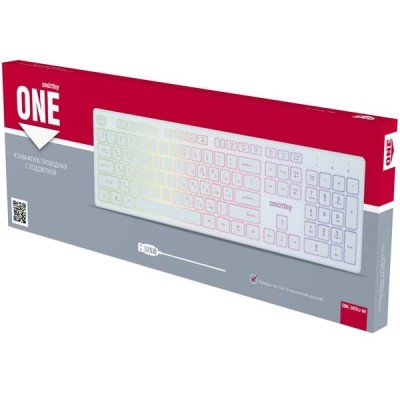 Клавиатура проводная Smartbuy ONE 305 USB/104+12 клавиш/Подсветка Rainbow/1.5м белая (SBK-305U-W) Клавиатура проводная Smartbuy ONE 305 USB/104+12 клавиш/Подсветка Rainbow/1.5м белая (SBK-305U-W)