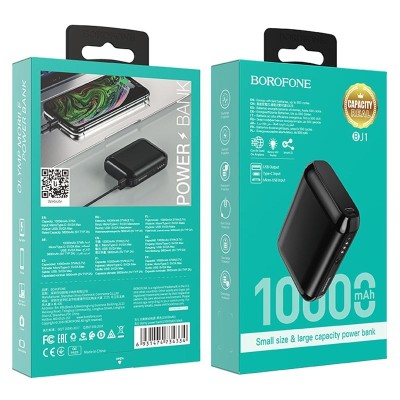 Powerbank Borofone BJ1 10000mAh 2USB+Micro+Type-C черный Powerbank Borofone BJ1 10000mAh 2USB+Micro+Type-C черный
