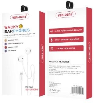Проводные наушники Type-C Ven-Dens EAR006 белые Проводные наушники Type-C Ven-Dens EAR006 белые