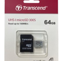 micro SDHC карта памяти Transcend 300S 64GB Class 10 UHS-I 100MB/s с адаптером