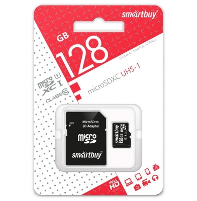 micro SDXC карта памяти Smartbuy 128GB Class 10 (с адаптером SD) micro SDXC карта памяти Smartbuy 128GB Class 10 (с адаптером SD)