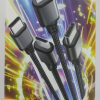 Usb Кабель-зарядка Hoco X76 4в1 Micro/Lightning/ 2 Type-C 1м черный