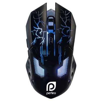 Мышь проводная Perfeo Quest USB/DPI 800-1600/6 кнопок черная Мышь проводная Perfeo Quest USB/DPI 800-1600/6 кнопок черная