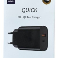 Сетевое зар. устр. WIWU 1USB/1C 20W Wi-U002 черное