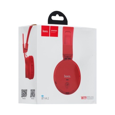Стереонаушники Bluetooth полноразмерные HOCO W19 BT4.2/200mAh/6ч красные Стереонаушники Bluetooth полноразмерные HOCO W19 BT4.2/200mAh/6ч красные