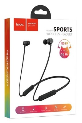 Беспроводные наушники для спорта Hoco ES29 BT5.0/180mAh/16ч черные Беспроводные наушники для спорта Hoco ES29 BT5.0/180mAh/16ч черные