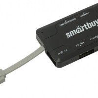 Картридер + хаб Smartbuy 750 3USB/MicroSD/SD/MS/M2 (SBRH-750-K) черный