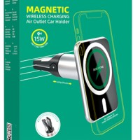 Держатель c беспроводной зарядкой в воздуховод Borofone BH43 (MagSafe) 15W магнитный черный