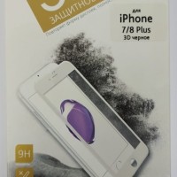 Защитное стекло для i-Phone 7 Plus/8 Plus Smartbuy олеофобное чёрное