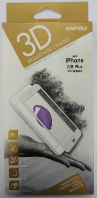 Защитное стекло для i-Phone 7 Plus/8 Plus Smartbuy олеофобное чёрное Защитное стекло для i-Phone 7 Plus/8 Plus Smartbuy олеофобное чёрное