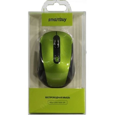 Мышь беспроводная Smartbuy 357AG USB/DPI 800-1200-1600/4 кнопки/2AAA (SBM-357AG-FG) салатовая Мышь беспроводная Smartbuy 357AG USB/DPI 800-1200-1600/4 кнопки/2AAA (SBM-357AG-FG) салатовая