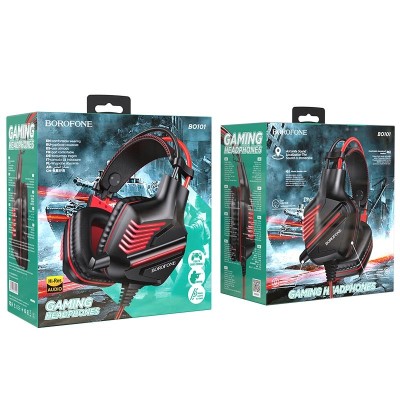 Стереонаушники Полноразмерные Borofone BO101 Racing gaming 2м красные Стереонаушники Полноразмерные Borofone BO101 Racing gaming 2м красные