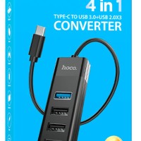 USB-C хаб Hoco HB25 4 порта 3 USB2.0/1 USB3.0 черный