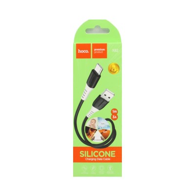 Usb Кабель-зарядка Type-C Hoco X82 3A 1м мягкий силиконовый черный Usb Кабель-зарядка Type-C Hoco X82 3A 1м мягкий силиконовый черный