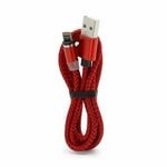 Usb Кабель-зарядка магнитный Lightning M3 2A 1м в тканевой оплетке красный Usb Кабель-зарядка магнитный Lightning M3 2A 1м в тканевой оплетке красный