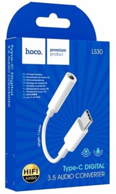Кабель-переходник Hoco LS30 Type-C (папа) на AUX 3.5мм (мама) белый Кабель-переходник Hoco LS30 Type-C (папа) на AUX 3.5мм (мама) белый