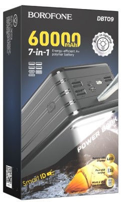 Powerbank Borofone DBT09 60000mAh 4USB/Type-C/ с дисплеем черный Powerbank Borofone DBT09 60000mAh 4USB/Type-C/ с дисплеем черный