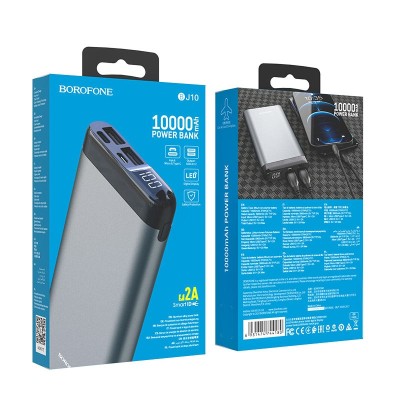 Powerbank Borofone BJ10 10000mAh 2USB+Micro+Type-C серый Powerbank Borofone BJ10 10000mAh 2USB+Micro+Type-C серый