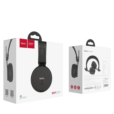 Стереонаушники Bluetooth полноразмерные HOCO W19 чёрные Стереонаушники Bluetooth полноразмерные HOCO W19 чёрные