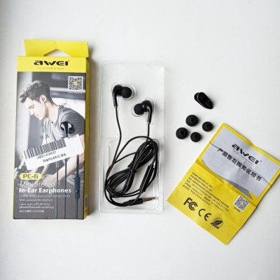 Наушники с микрофоном Awei PC-6 1.2м черные Наушники с микрофоном Awei PC-6 1.2м черные