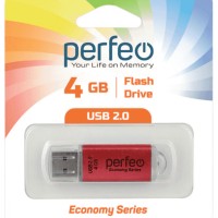 USB флеш накопитель Perfeo 4GB E01 Red economy series