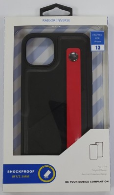 Накладка для i-Phone 13 6.1&quot; Raigor кожаная с держателем для руки чёрная Накладка для i-Phone 13 6.1" Raigor кожаная с держателем для руки чёрная