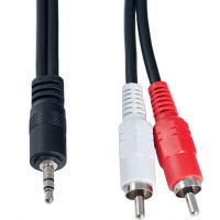 Кабель AUX 3.5мм (папа) - 2xRCA (папа) Perfeo (J2003) 2м