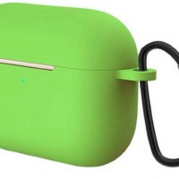 Силиконовый чехол для AirPods Pro 2 c карабином салатовый