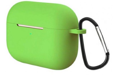 Силиконовый чехол для AirPods Pro 2 c карабином салатовый Силиконовый чехол для AirPods Pro 2 c карабином салатовый