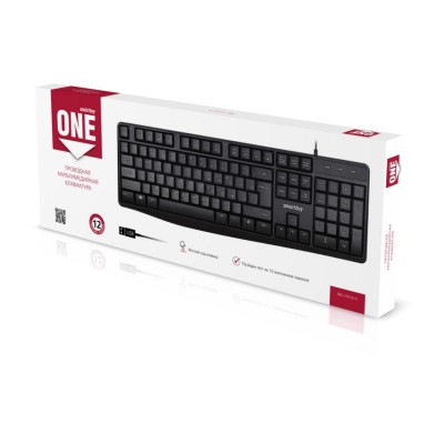 Клавиатура проводная Smartbuy ONE 207 USB/104+12 клавиш/Индикация клавиш/1.4м, (SBK-207US-K) черная Клавиатура проводная Smartbuy ONE 207 USB/104+12 клавиш/Индикация клавиш/1.4м, (SBK-207US-K) черная