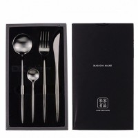 Набор столовых приборов Xiaomi Modern Flatware, 4 предмета, серебристый