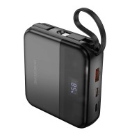 Повербанк с кабелем Borofone BJ64 - 10000mAh/1USB/1C/Lightning 22.5W/PD20W - кабель Type C- lighting - черный