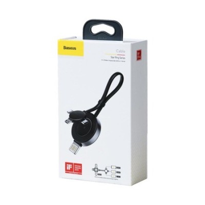 Usb Кабель-зарядка Micro+Lightning+Type-C Baseus Star Ring 1.2м (CA1T4-J0G) чёрный Usb Кабель-зарядка Micro+Lightning+Type-C Baseus Star Ring 1.2м (CA1T4-J0G) чёрный