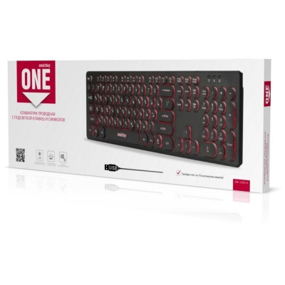 Клавиатура проводная с подсветкой Smartbuy ONE 328 USB черная (SBK-328U-K) Клавиатура проводная с подсветкой Smartbuy ONE 328 USB черная (SBK-328U-K)