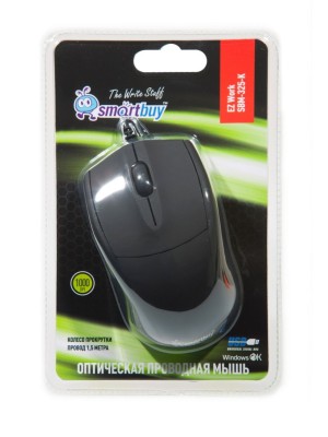 Мышь проводная Smartbuy 325 USB/DPI 1000/3 кнопки/1.5м (SBM-325-K) черная Мышь проводная Smartbuy 325 USB/DPI 1000/3 кнопки/1.5м (SBM-325-K) черная
