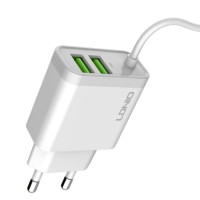 Сетевое зар. устр. LDNIO A321 с шнуром Micro 2USB 3.1A белое
