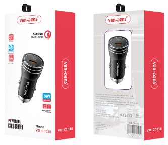 Автомобильное заряд. устр. Ven-Dens CC018 USB-C 30W черное Автомобильное заряд. устр. Ven-Dens CC018 USB-C 30W черное