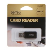 Картридер USB2.0 MicroSD Perfeo (PF-VI-R022) черный