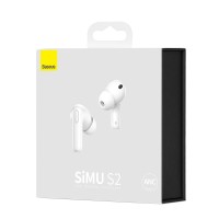 Мобильная Bluetooth-гарнитура Baseus SIMU S2 BT5.0/45mAh (480mAh)/4ч (NGS2-02) белая