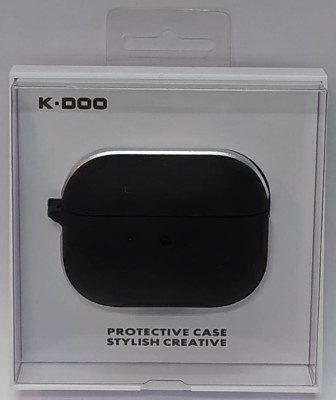 Кожаный чехол для AirPods Pro K-DOO CrashGuard черно-серебристый Кожаный чехол для AirPods Pro K-DOO CrashGuard черно-серебристый