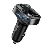 Автомобильное заряд. устр. Baseus T-typed Bluetooth MP3 2USB 3.4A CCALL-TM12 черное
